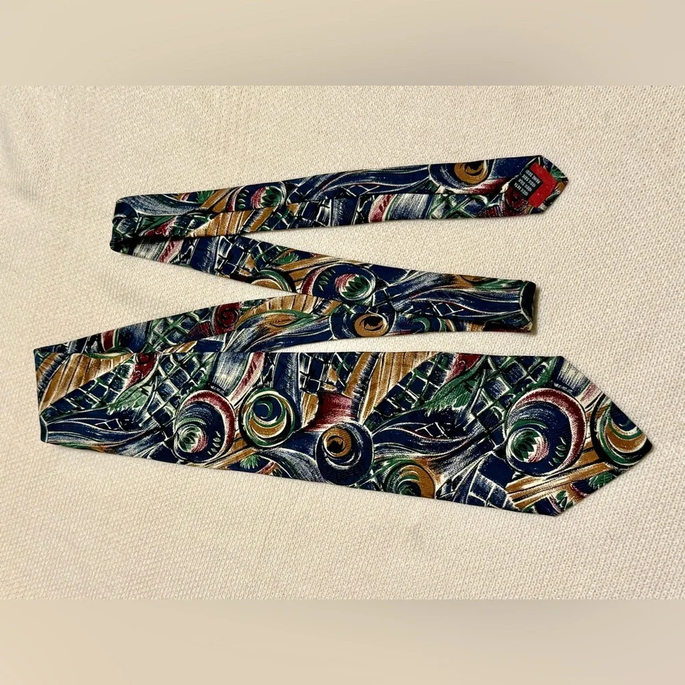 Alta‎ Moda Cervino Multicolor Abstract Men's Tie 100% Silk
